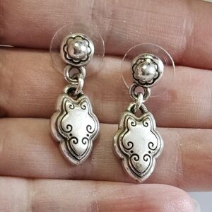 Brighton Scalloped Edge Silver Plated Etched Retired